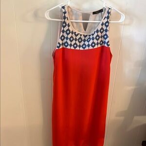 THML Blue and White Halter Sheath Dress